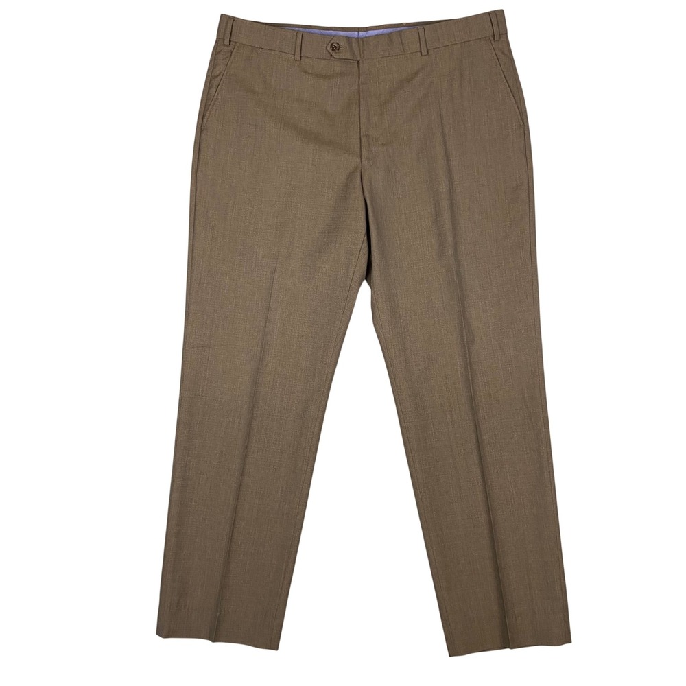 Ballin Dress Pants Mens‎ 40 Brown Super 120s Wool Comfort-EZE Flat Front Canada